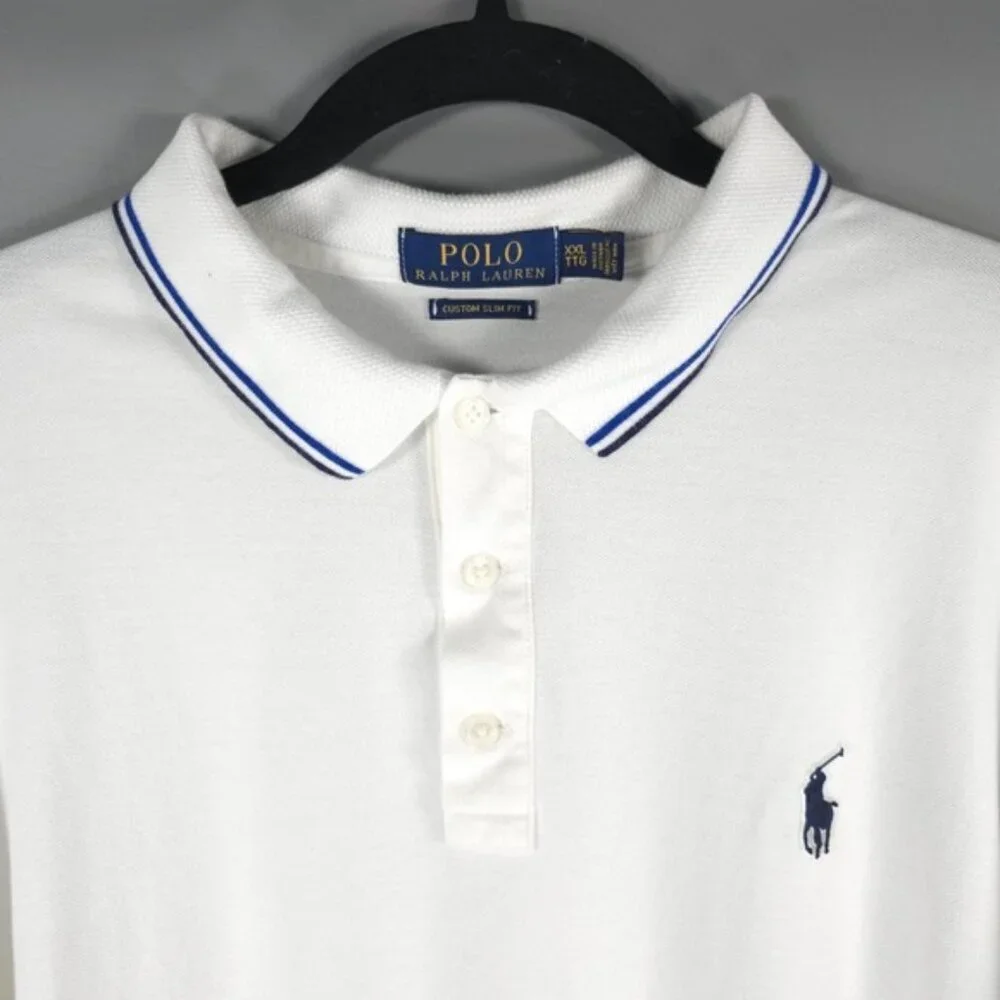 POLO RALPH LAUREN CUSTOM SLIM FIT POLO/67 Rubber‎ Pony Logo Mesh Polo Shirt XXL
